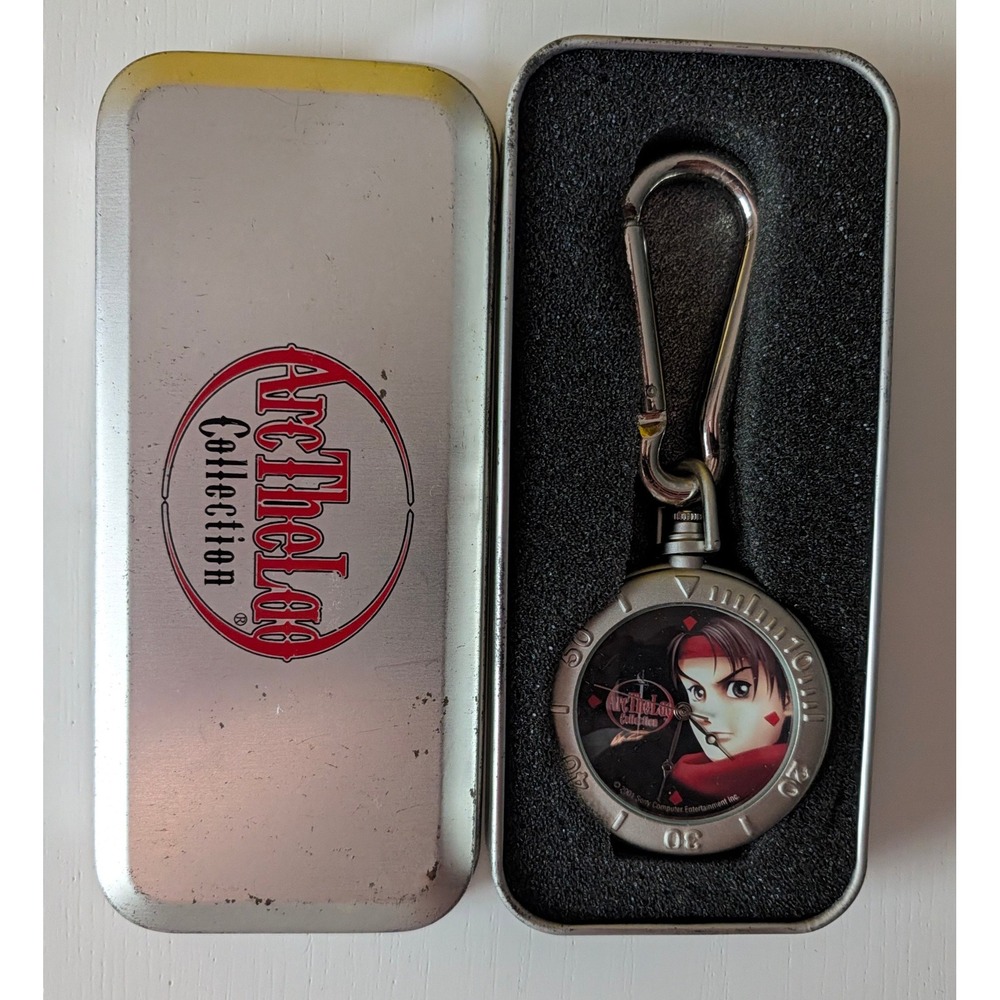 Arc the Lad Collection Clip-on Carabiner Watch Sony PlayStation Promo Tin PS1